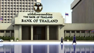 Dall·e 2024 08 21 14.31.47 A Realistic Image Depicting The Bank Of Thailands Central Building With Its Official Logo Visible. The Scene Shows A Calm And Steady Atmosphere Refl