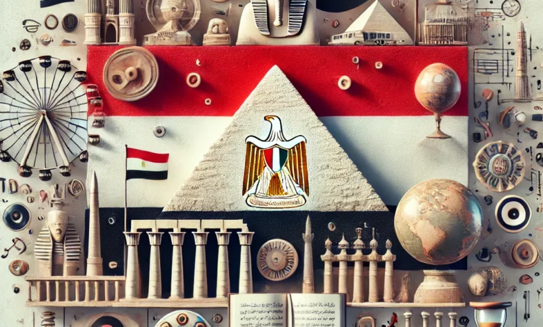 Dall·e 2024 08 25 11.07.27 An Image Representing Egypts Governmental Plan To Enhance Its Soft Power. The Image Should Include Symbols Of Egyptian Culture Such As Ancient Monum