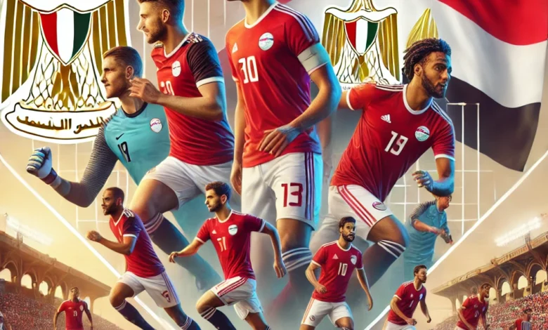 Dall·e 2024 08 25 16.31.56 An Image Representing Al Ahly Players Joining The Egyptian National Team Camp In September. The Image Should Include Symbols Like Al Ahly Players In T