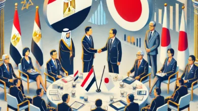 Dall·e 2024 08 27 19.57.17 An Image Depicting A High Level Dialogue Hosted By The Egyptian Ministry Of Planning With The Japanese Government And Financial Institutions. The Imag