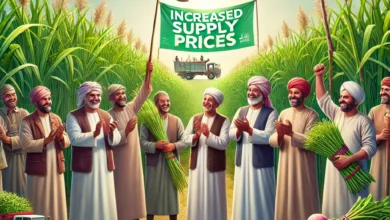 Dall·e 2024 09 01 12.02.39 A Scene Depicting Sugarcane And Sugar Beet Farmers In Egypt Celebrating The Announcement Of Increased Supply Prices. The Image Shows Farmers In Tradit