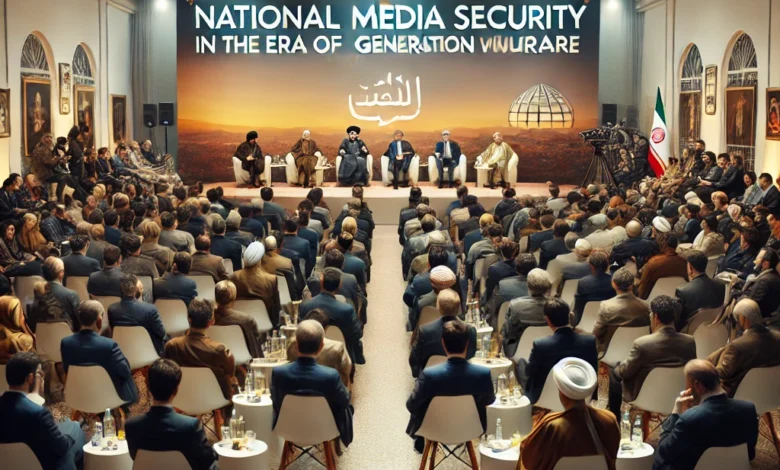 Dall·e 2024 09 01 12.54.11 A Formal Scene Depicting A Cultural Salon Organized By The Homeland Protectors Party حزب حماة وطن Discussing National Media Security In The Era Of