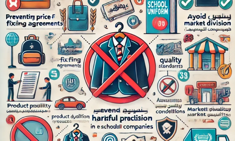 Dall·e 2024 09 01 15.35.26 An Informative And Clear Image Illustrating The Guidelines From The Egyptian Competition Authority To Prevent Harmful Practices In The School Uniform