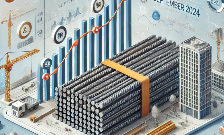 Dall·e 2024 09 01 17.48.12 An Informative Image Illustrating The Stability Of Rebar Steel Reinforcement Bars Prices In Egypt For September 2024 As Announced By The Building M