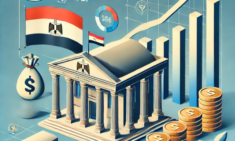 Dall·e 2024 09 01 18.14.38 An Informative Image Depicting The Rise Of Egyptian Bank Deposits To 11.7 Trillion Egp As Reported By The Central Bank Of Egypt. The Image Includes E