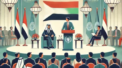 Dall·e 2024 09 02 17.42.57 An Image Depicting A Formal Event At A Journalist Syndicate With Ambassador Hossam Zaki In A Dialogue Session. The Scene Should Include A Speaker At A