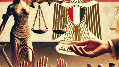 Dall·e 2024 09 02 17.59.28 An Image Illustrating The Concept Of Human Rights Support In Egypt Featuring Symbols Of Justice Such As Scales Hands Reaching Out For Support And T