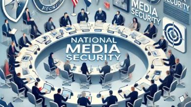 Dall·e 2024 09 02 18.10.07 An Image Representing A National Media Security Forum Discussing The Impact Of Fourth Generation Warfare. The Scene Should Depict A Formal Setting Wit