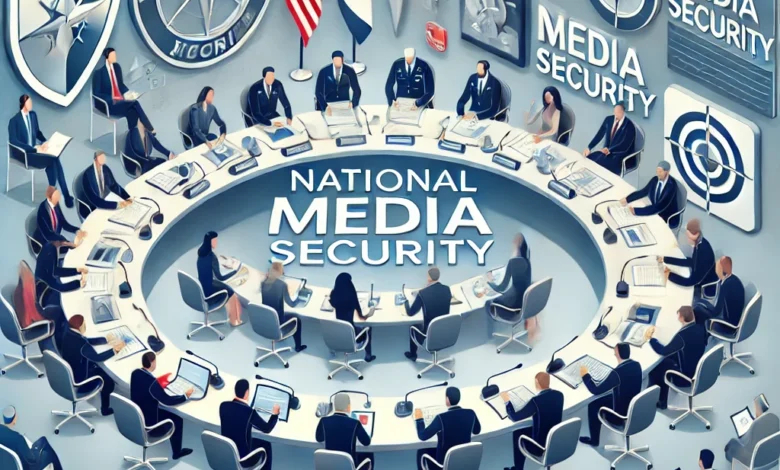 Dall·e 2024 09 02 18.10.07 An Image Representing A National Media Security Forum Discussing The Impact Of Fourth Generation Warfare. The Scene Should Depict A Formal Setting Wit