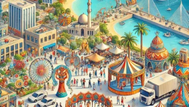 Dall·e 2024 09 02 18.36.31 An Image Representing The Alamein Festival As A Contributor To Comprehensive Development In Egypt. The Scene Should Depict A Vibrant Festival Setting