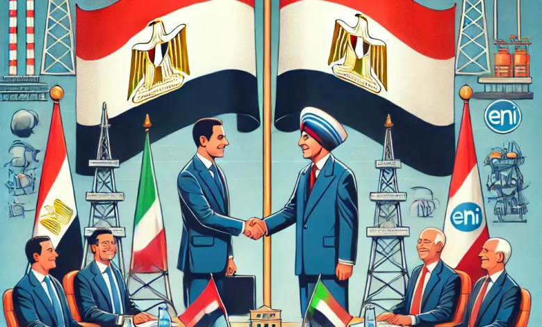 Dall·e 2024 09 03 18.34.57 An Image Depicting The Egyptian Minister Of Petroleum Visiting Italy To Enhance Cooperation With The Energy Company Eni. The Scene Should Include Elem