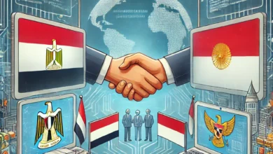 Dall·e 2024 09 03 18.59.32 An Image Representing The Collaboration Between Egypt And Indonesia In Sharing Digital Transformation And Capacity Building Experiences. The Scene Sho