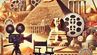 Dall·e 2024 09 05 16.38.38 An Image Promoting Egypt As An Ideal Location For Filming Various Artistic Productions. The Image Can Feature Iconic Egyptian Landmarks Like The Pyram