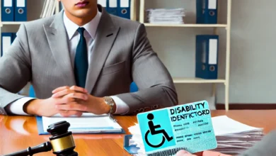 Dall·e 2024 09 15 21.31.36 A Legal Setting Where An Individual Is Being Questioned About Forging A Disability Identification Card. The Scene Includes A Formal Office With A Lawy