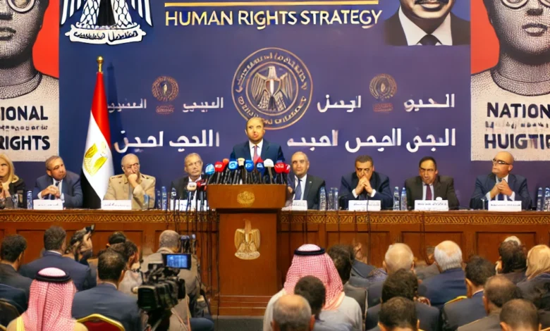 Dall·e 2024 09 15 22.09.00 A Formal Political Setting Showing A Government Official Or Parliament Member Like Ayman Mohseb Speaking At A Podium During A Press Conference About