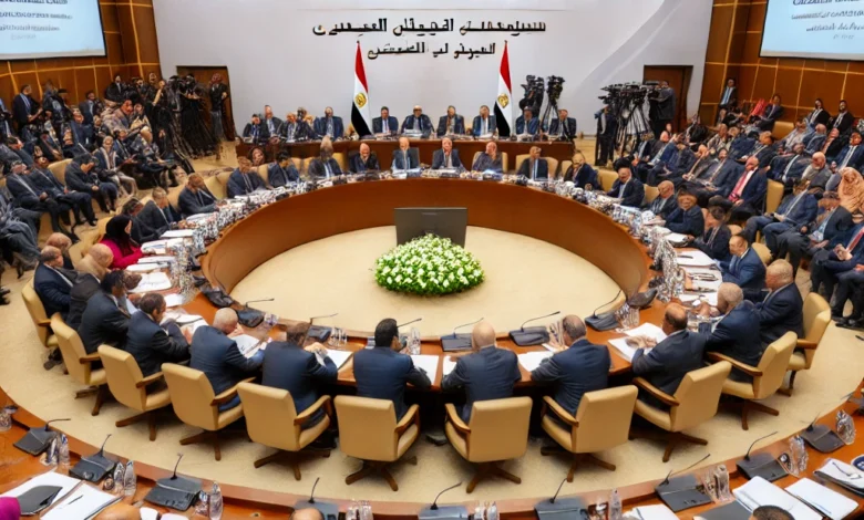 Dall·e 2024 09 15 22.11.45 A Formal Setting Showing A Meeting Between Members Of The National Dialogue And Parliament Discussing The New Criminal Procedure Law In Egypt. The Roo