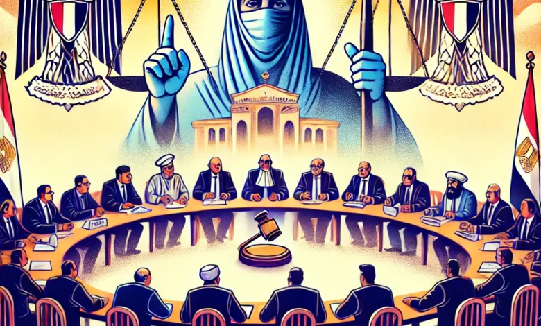 Dall·e 2024 09 16 19.46.07 An Illustration Representing A National Dialogue Discussing Legal Reforms In Egypt Focusing On Pre Trial Detention And The Criminal Procedures Law. T